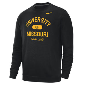 Mizzou Tigers Nike® 2023 University of Missouri Columbia Black Crew Sweatshirt