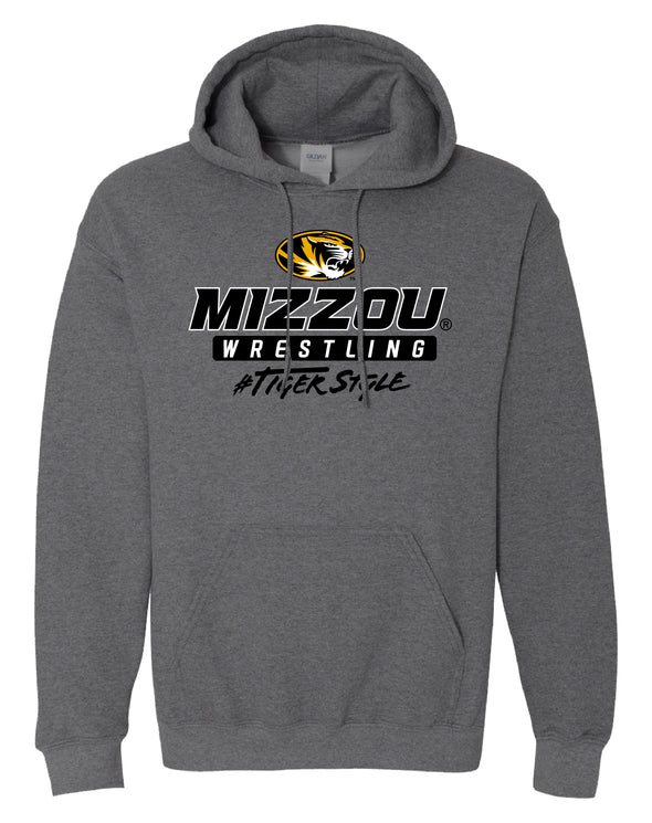 Mizzou Tigers Oval Tiger Head Wrestling Tiger Style Grey Hoodie