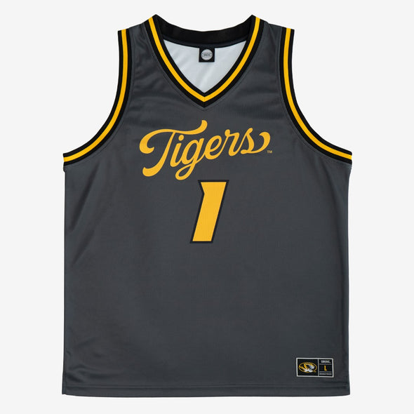 Mizzou Tigers 19Nine Tiges Script Black Basketball Jersey
