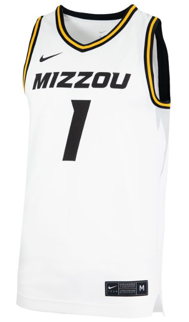 Mizzou Tigers Nike® 2024 Official Replica #1 White Basketball Mizzou Tigers Nike® 2024 Official Replica #1 White Basketball