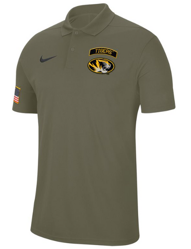 Mizzou Tigers Nike 2024 Military Appreciation Oval Tiger Head Flag Gr Tiger Team Store