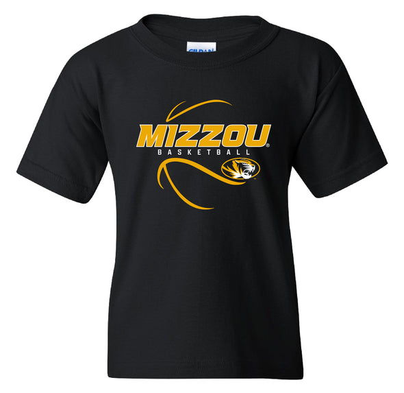 Mizzou Tigers Youth Black Basketball T-Shirt