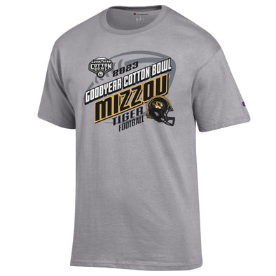 Mizzou Tigers Goodyear Cotton Bow Grey Helmet T-Shirt