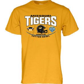 Mizzou Tigers Cotton Bowl Football Helmet Gold T-Shirt