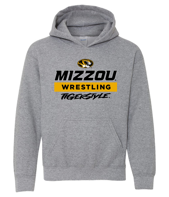 Mizzou Tigers Youth Tiger Style Oval Tiger Head Grey Hoodie