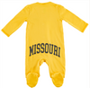 Mizzou Tigers Infant Magnetic Oval Tiger Head Gold Footed Onesie
