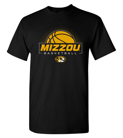 Mizzou Tigers Oval Tiger Head Basketball Black T-Shirt