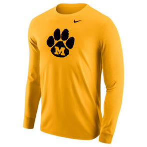 Mizzou Tigers Nike® 2024 Cotton Vault Paw Gold Long Sleeve T-Shirt