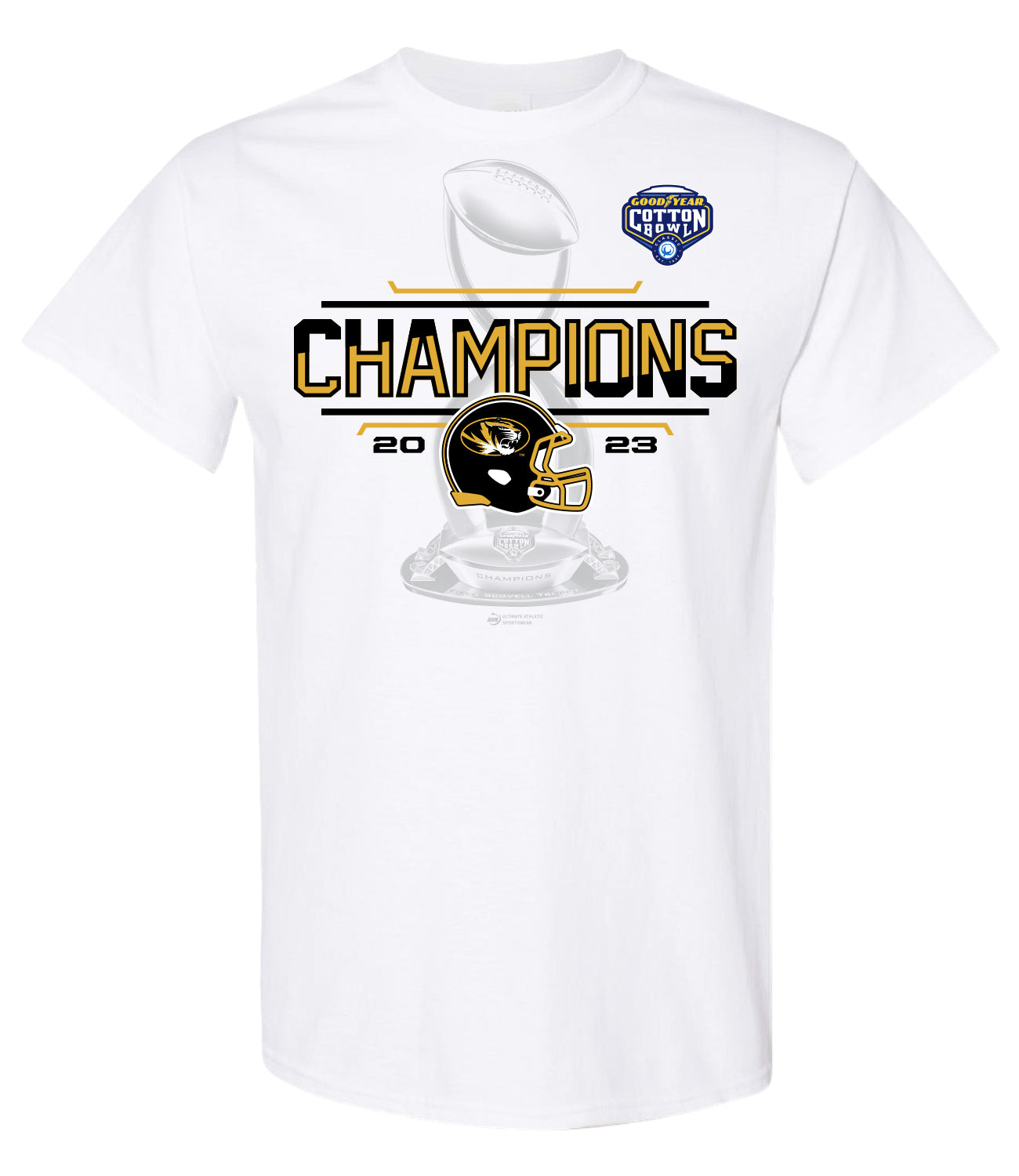 Mizzou Tigers Victory Locker Room 2023 Cotton Bowl White TShirt