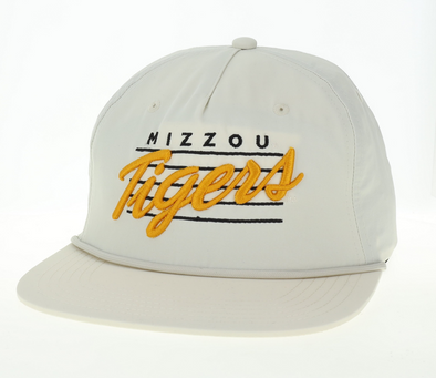 Mizzou Tigers Flatbill Chill Mizzou Script Rope Off White Adjustable Hat