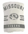Mizzou Tigers Sublimated Vault Paw Logo Off White Rolled Blanket