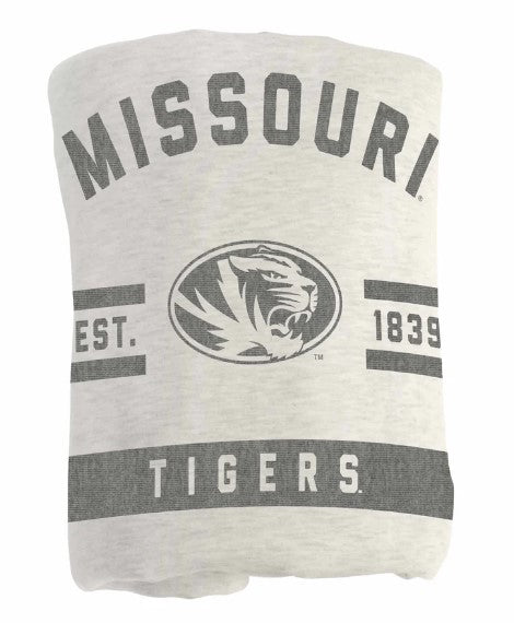 Mizzou Tigers Sublimated Vault Paw Logo Off White Rolled Blanket