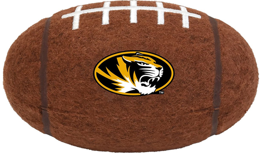 Mizzou Tigers Oval Tiger Head Pet Toy Tough Chewer Football
