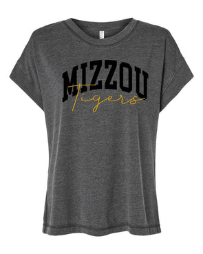 Mizzou Tigers Women's Jenny Relaxed Vintage Washed Black T-Shirt