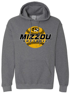 Mizzou Tigers 2024 Softball Oval Tiger Grey Hoodie