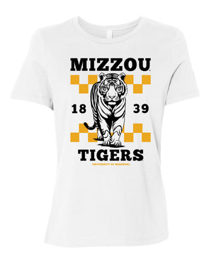 Mizzou Tigers Women's Tiger Walking White T-Shirt