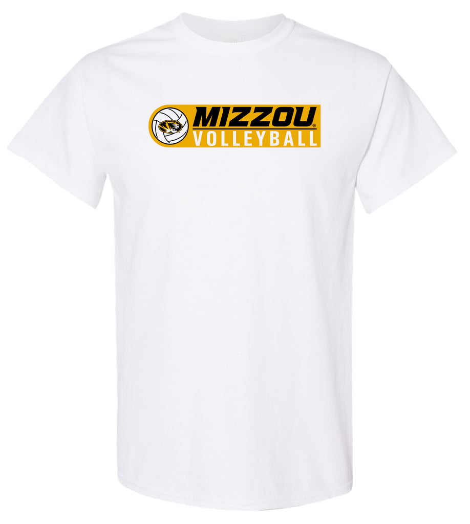 Mizzou Tigers Volleyball Oval Tiger Head White T-Shirt