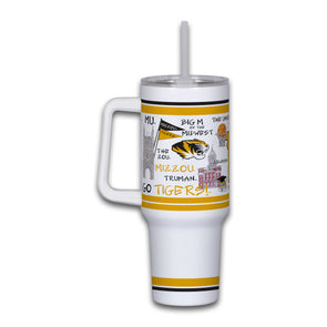 Mizzou Tigers UMC Campus Images Lid and Straw Stainless Steel Tumbler