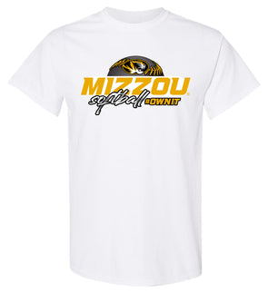 Mizzou Tigers Softball Oval Tiger Head #OWNIT White T-Shirt