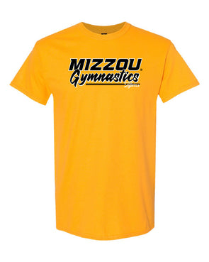 Mizzou Tigers Gymnastics Tigers Scrip Gold T-Shirt