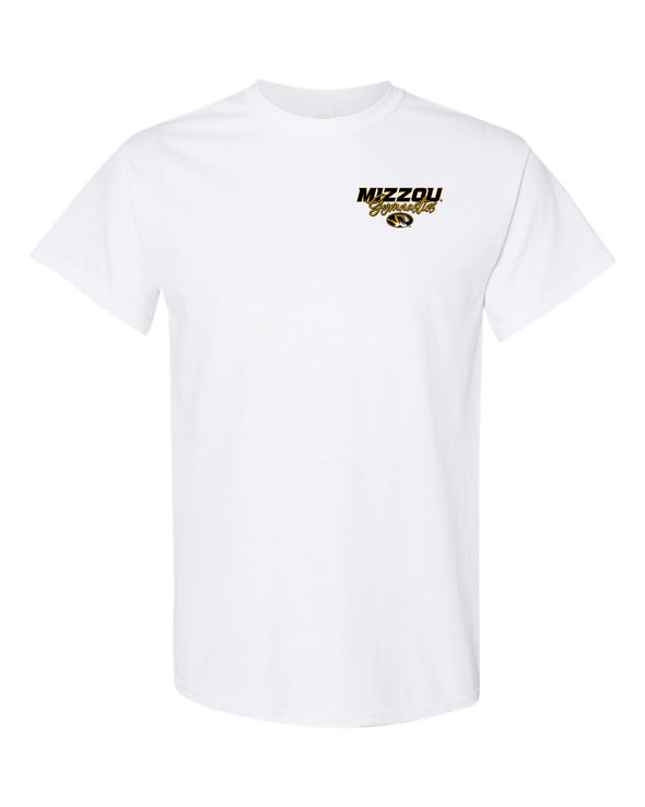 Mizzou Tigers Gymnastics Vault, Bars, Beam, and Floor Gymnast Tigers White T-Shirt