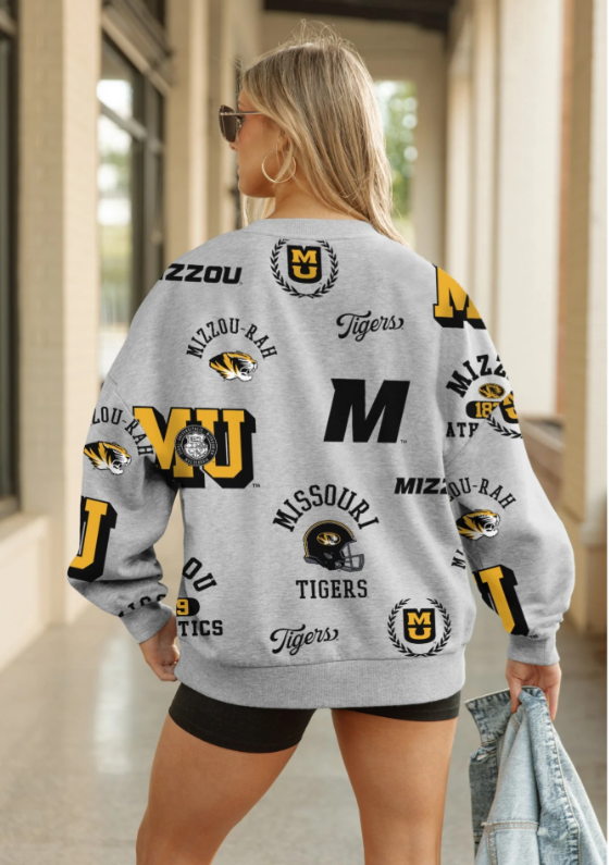 Mizzou Tigers Gameday Couture Always Repeat Women's Grey Crew Neck Sweatshirt