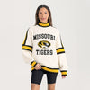 Mizzou Tigers Gameday Couture Women's Vivid Motion Striped Oval Tiger Head Cream Sweatshirt