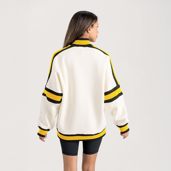 Mizzou Tigers Gameday Couture Women's Vivid Motion Striped Oval Tiger Head Cream Sweatshirt
