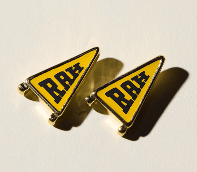 Mizzou Tigers Nickel and Suede Mizzou RAH Gold Pennant Earrings