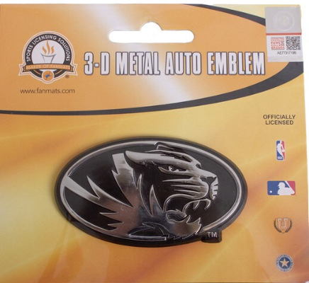 Mizzou Tigers Oval Tiger Head Auto Emblem 3D Chrome