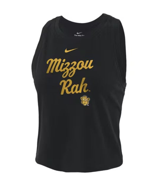 Mizzou Tigers Nike® 2025 Women's Vault Beanie Tiger Mizzou RAH Script Crop Black Tank Top