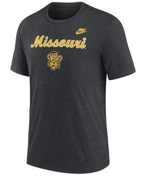 Mizzou Tigers Nike® 2025 Missouri Script Vault Beanie Tiger Heather Black T-Shirt