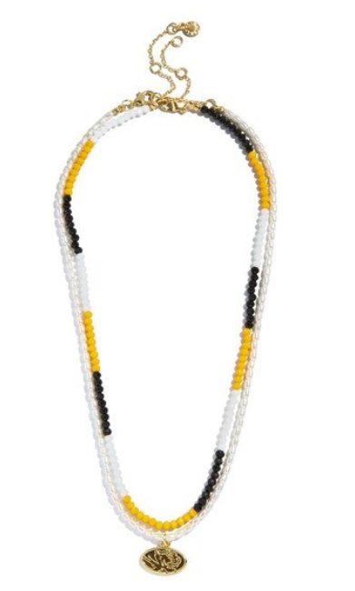 Mizzou Tigers BaubleBar Beaded Necklace Set with Oval Tiger Head Pendant