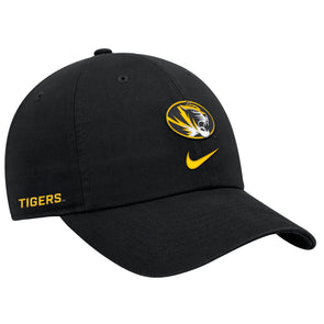Mizzou Tigers Nike® 2025 Oval Tiger Head Unstructured Adjustable Black Hat