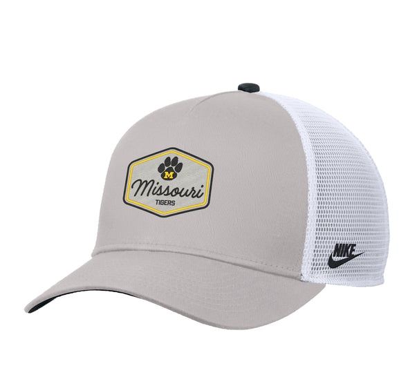 Mizzou Tigers Nike® 2025 Fan Vault Paw Logo Patch Grey and White Adjustable Hat
