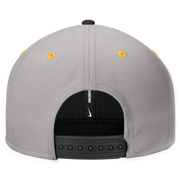 Mizzou Tigers Nike® 2025 Fan Vault Paw M Logo Patch Flat Bill Snapback Black and Grey Hat