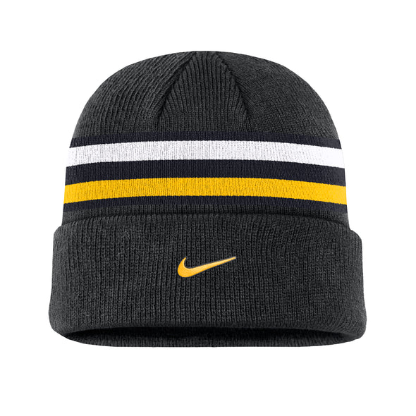 Mizzou Tigers Nike® 2025 Fan Cuff Bold Font M Utility Stripe Black Knit Beanie