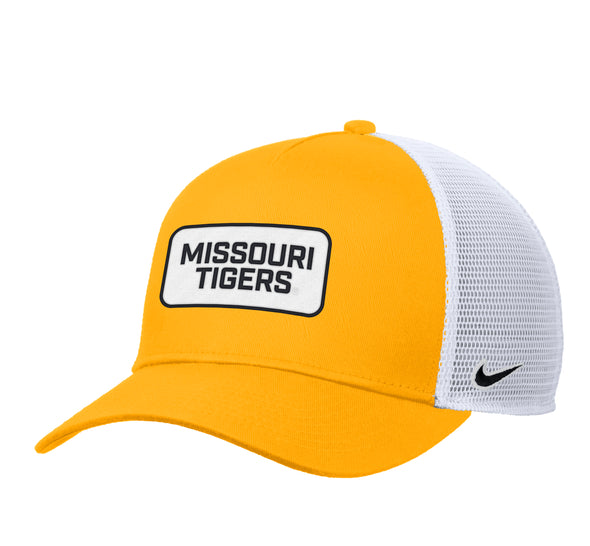 Mizzou Tigers Nike® 2025 Sideline Rise Trucker Missouri Tigers Patch Gold/White Snapback