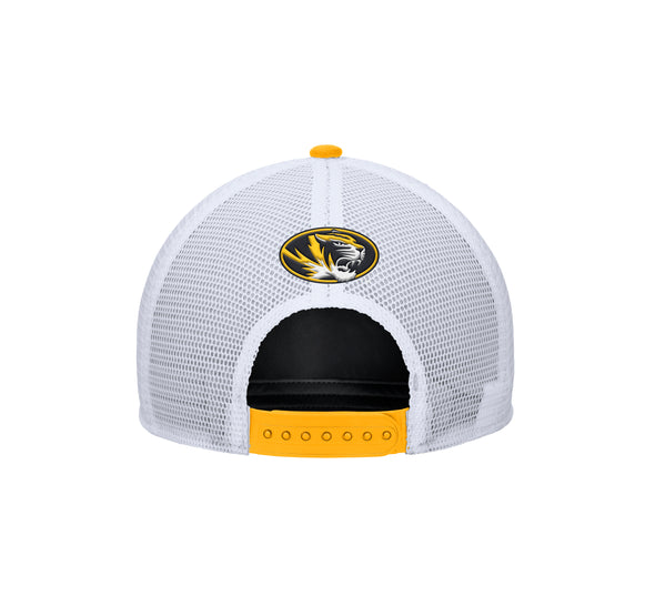 Mizzou Tigers Nike® 2025 Sideline Rise Trucker Missouri Tigers Patch Gold/White Snapback