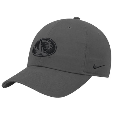 Mizzou Tigers Nike® 2025 Fan Club Adjustable Oval Tiger Head Adjustable Iron Grey Hat