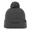 Mizzou Tigers Nike® 2025 Fan Peak Cuff Pom Oval Tigers Head Tigers Dark Heather Grey Beanie