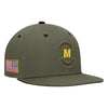 Mizzou Tigers Nike® 2025 Military Appreciation Pro Flat Bill Bold M Missouri Tigers Green Hat