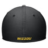 Mizzou Tigers Nike® 2025 Oval Tiger Head Fan Rise Grey and Black Stretch Fit Hat