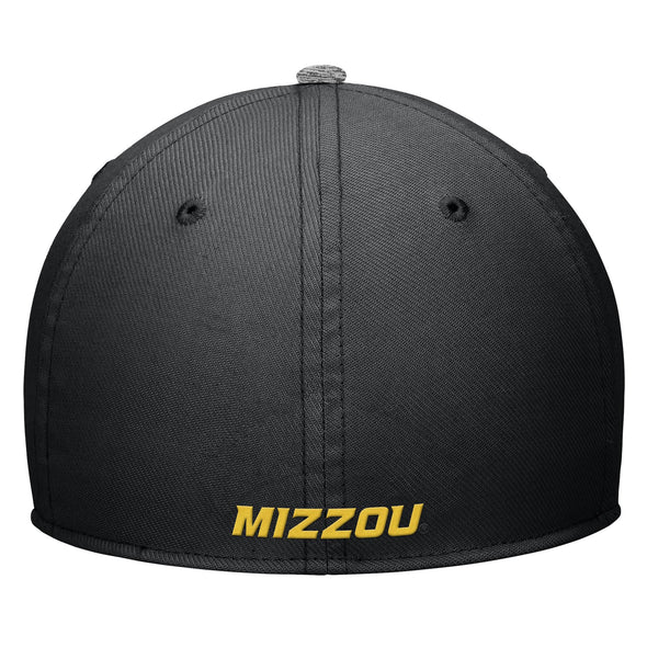 Mizzou Tigers Nike® 2025 Oval Tiger Head Fan Rise Grey and Black Stretch Fit Hat