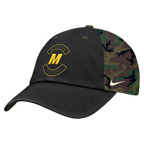 Mizzou Tigers Nike® 2025 Military Appreciation Club Adjustable Bold M Black and Camo Hat