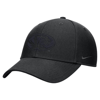Mizzou Tigers Nike® 2025 Club Adjustable Oval Tiger Head TPU Weld Black Hat