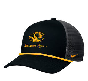 Mizzou Tigers Nike® 2025 Missouri Tigers Script Rope Adjustable Snapback Black Hat