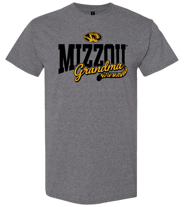 Mizzou Tigers Grandma Oval Tiger Head Tiger Stripe Tail Grey T-Shirt