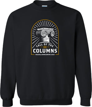 Mizzou Tigers Official Homecoming 2025 Call of the Columns Black Crew Sweatshirt