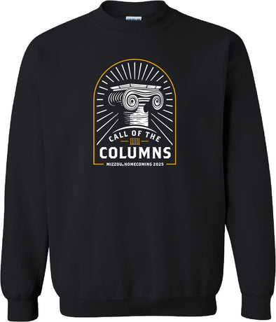 Mizzou Tigers Official Homecoming 2025 Call of the Columns Black Crew Sweatshirt